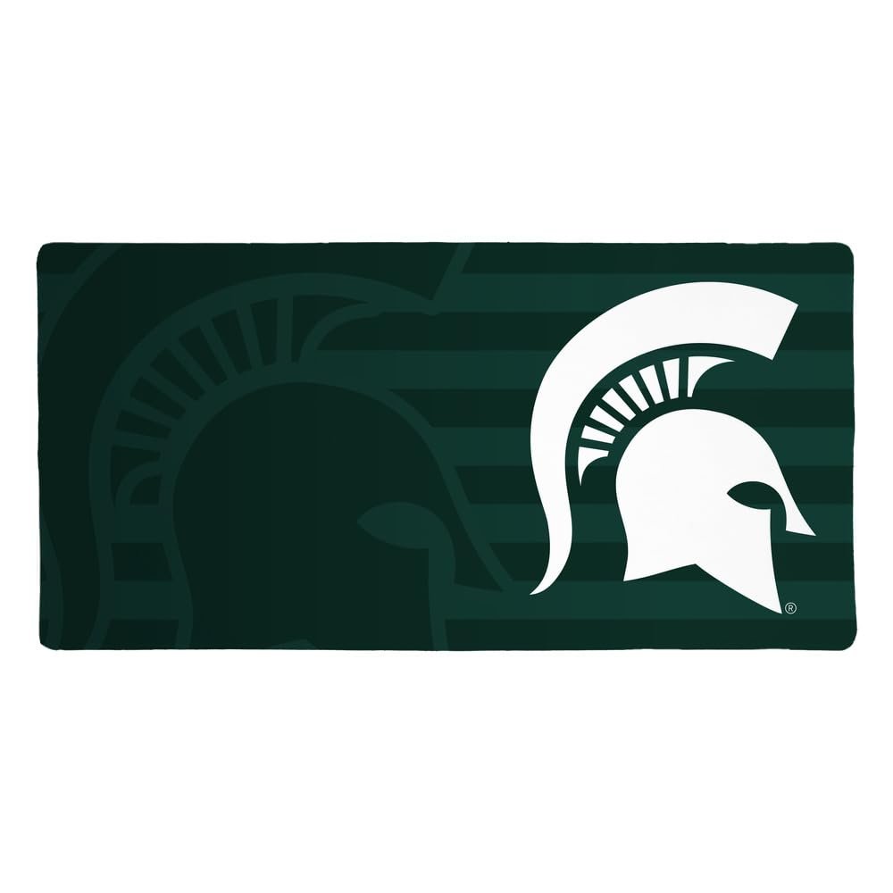 Michigan State MSU Spartans Primary Stripe Large Gaming Mouse Pad Desk Mat with Stitched Edges, Non-Slip Base for Gamer, Home and Office, 31.5 x 15.7