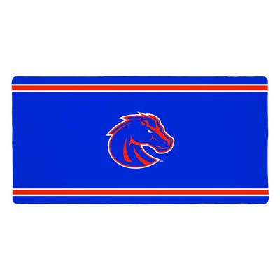 Boise State University BSU Broncos Primary Logo Stripes Large Gaming Mouse Pad Desk Mat with Stitched Edges, Non-Slip Base for Gamer, Home and Office, 31.5 x 15.7