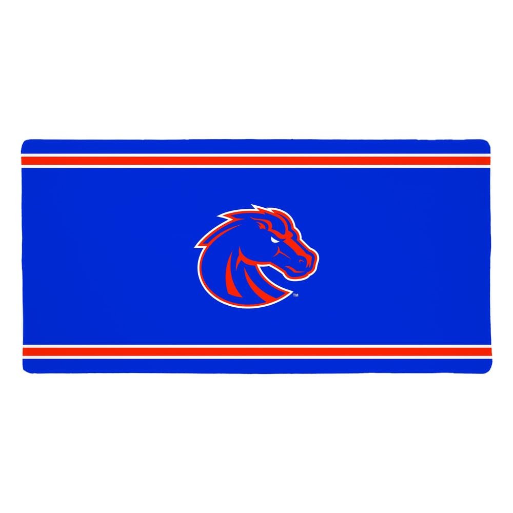 Boise State University BSU Broncos Primary Logo Stripes Large Gaming Mouse Pad Desk Mat with Stitched Edges, Non-Slip Base for Gamer, Home and Office, 31.5 x 15.7