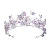 Silver Color Purple Crystal Butterfly Bridal Tiaras Crowns Headpiece Rhinestone Pageant Diadem Wedding Hair Accessories(Silver Purple) view 1