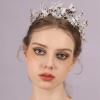 Silver Color Purple Crystal Butterfly Bridal Tiaras Crowns Headpiece Rhinestone Pageant Diadem Wedding Hair Accessories(Silver Purple) view 3