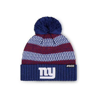 FOCO New York Giants NFL Womens Cozy Knit Metallic Thread Pom Beanie