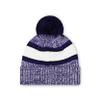 FOCO Baltimore Ravens NFL Heather Team Stripe Lined Pom Beanie view 2