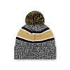 FOCO New Orleans Saints NFL Heather Team Stripe Lined Pom Beanie view 2
