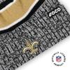 FOCO New Orleans Saints NFL Heather Team Stripe Lined Pom Beanie view 3