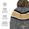 FOCO New Orleans Saints NFL Heather Team Stripe Lined Pom Beanie view 4