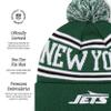 FOCO New York Jets NFL Primary Logo Stripe Pom Beanie - Dark Green view 4