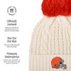 FOCO Cleveland Browns NFL Womens Primary Logo Cable Knit Pom Beanie - White view 4