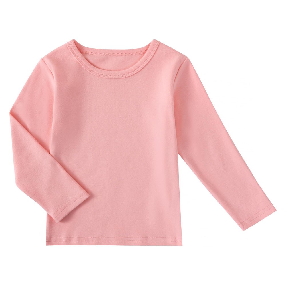 Boys Girls Long Sleeve T-Shirts Teenager Soft Cotton Basic Layering Tee Tops Undershirts (Pink,13-14Years)