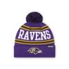 FOCO Baltimore Ravens NFL Primary Logo Stripe Pom Beanie - Purple view 1