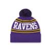 FOCO Baltimore Ravens NFL Primary Logo Stripe Pom Beanie - Purple view 2