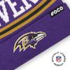 FOCO Baltimore Ravens NFL Primary Logo Stripe Pom Beanie - Purple view 3