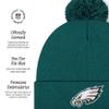 FOCO Philadelphia Eagles NFL Basic Primary Logo Pom Beanie - Midnight Green view 4
