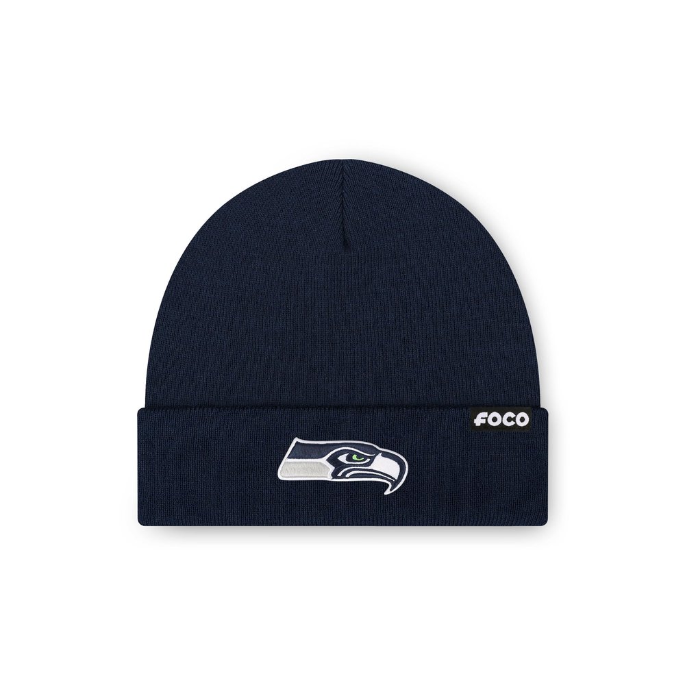 FOCO Seattle Seahawks NFL Basic Primary Logo Beanie - Navy