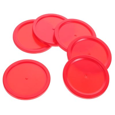KOMBIUDA 6pcs Vibrant Color Ice Hockey Pucks for Indoor Game Tables Smooth Sliding Plastic Replacement Pucks for All Ages Desktop Ice Hockey Fun