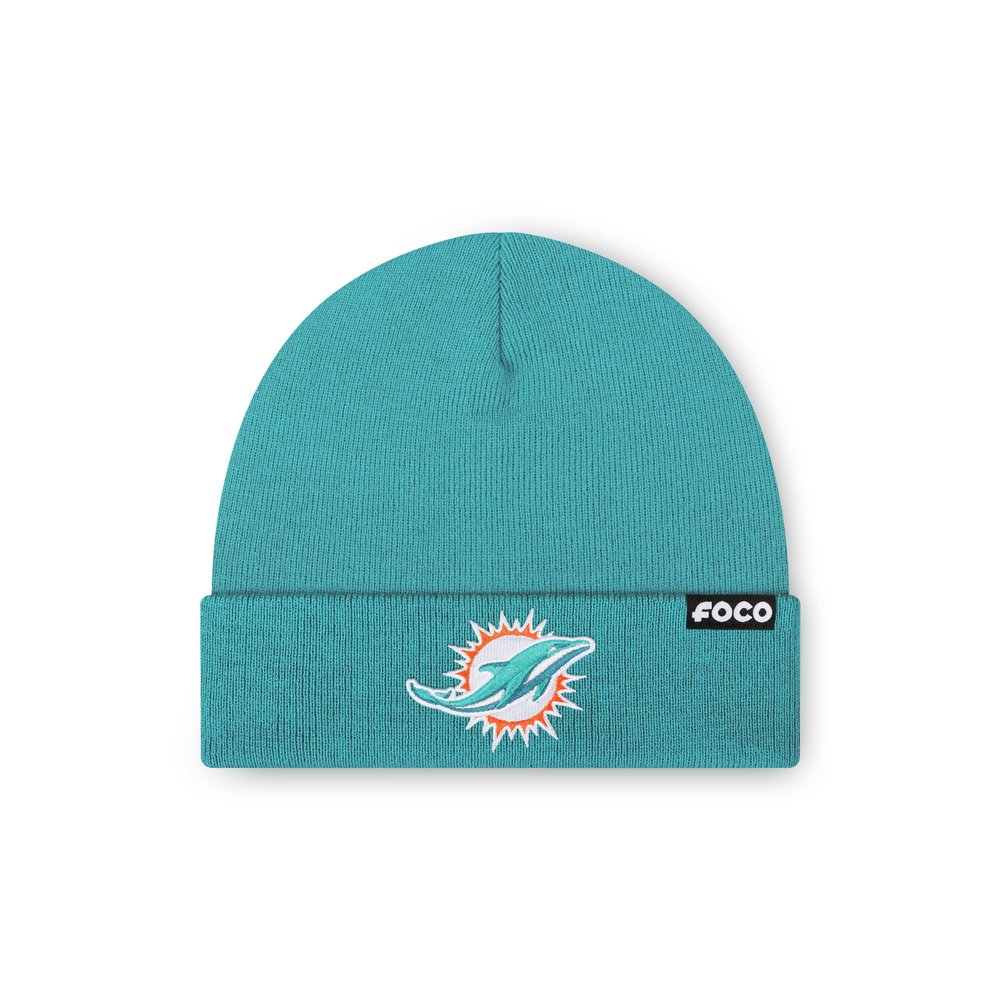 FOCO Miami Dolphins NFL Basic Primary Logo Beanie - Neptune