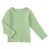 Big Boys Girls Long Sleeve T-Shirts Kids Soft Cotton Basic Layering Tee Tops Undershirts (Green,9-10Years) view 1