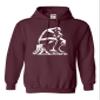Go All Out 3X-Large Maroon Mens The Thinker Bigfoot Sasquatch On A Tree Stump Funny Sweatshirt Hoodie view 1