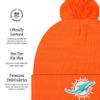 FOCO Miami Dolphins NFL Basic Primary Logo Pom Beanie - Orange view 4