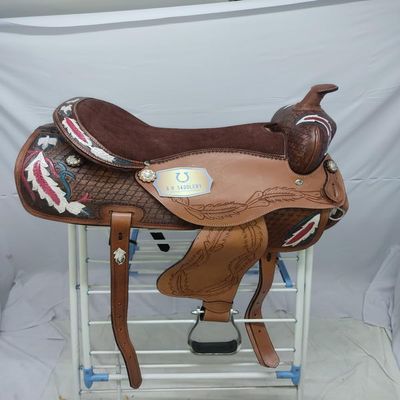 A H SADDLERY Horse Saddle American Leather Flex Tree Trail & Pleasure |American Saddle Horse |Leather Saddle |Saddle for Horses |Horse Saddle Western I Seat Size- 11.5" inches (10"-13")_198