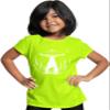 Large Safety Green Youth UFO Capturing Bigfoot in The Forest Funny Sasquatch T-Shirt view 2