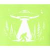 Large Safety Green Youth UFO Capturing Bigfoot in The Forest Funny Sasquatch T-Shirt view 3