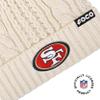FOCO San Francisco 49ers NFL Womens Primary Logo Cable Knit Pom Beanie - White view 3