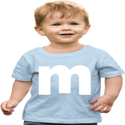 4T Light Blue Toddler Lowercase m Colorful Halloween Group Toddler T-Shirt