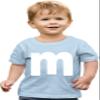 4T Light Blue Toddler Lowercase m Colorful Halloween Group Toddler T-Shirt view 1