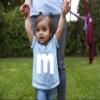 4T Light Blue Toddler Lowercase m Colorful Halloween Group Toddler T-Shirt view 3