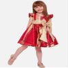 Bonnie Jean Girls 2T-16 Metallic Plaid Taffeta Christmas Bow Dress (Red-Gold, 4T) view 2