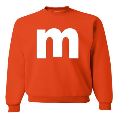 3X-Large Orange Mens Lowercase m Colorful Halloween Group Sweatshirt Crewneck