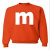3X-Large Orange Mens Lowercase m Colorful Halloween Group Sweatshirt Crewneck view 1