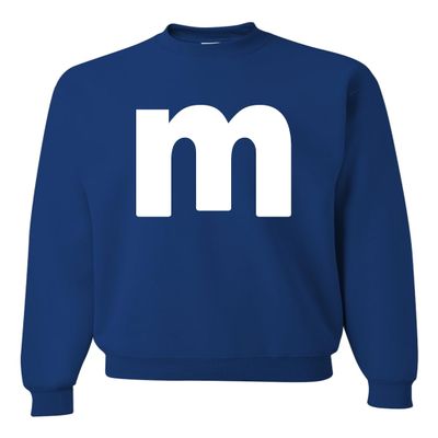 5X-Large Royal Mens Lowercase m Colorful Halloween Group Sweatshirt Crewneck