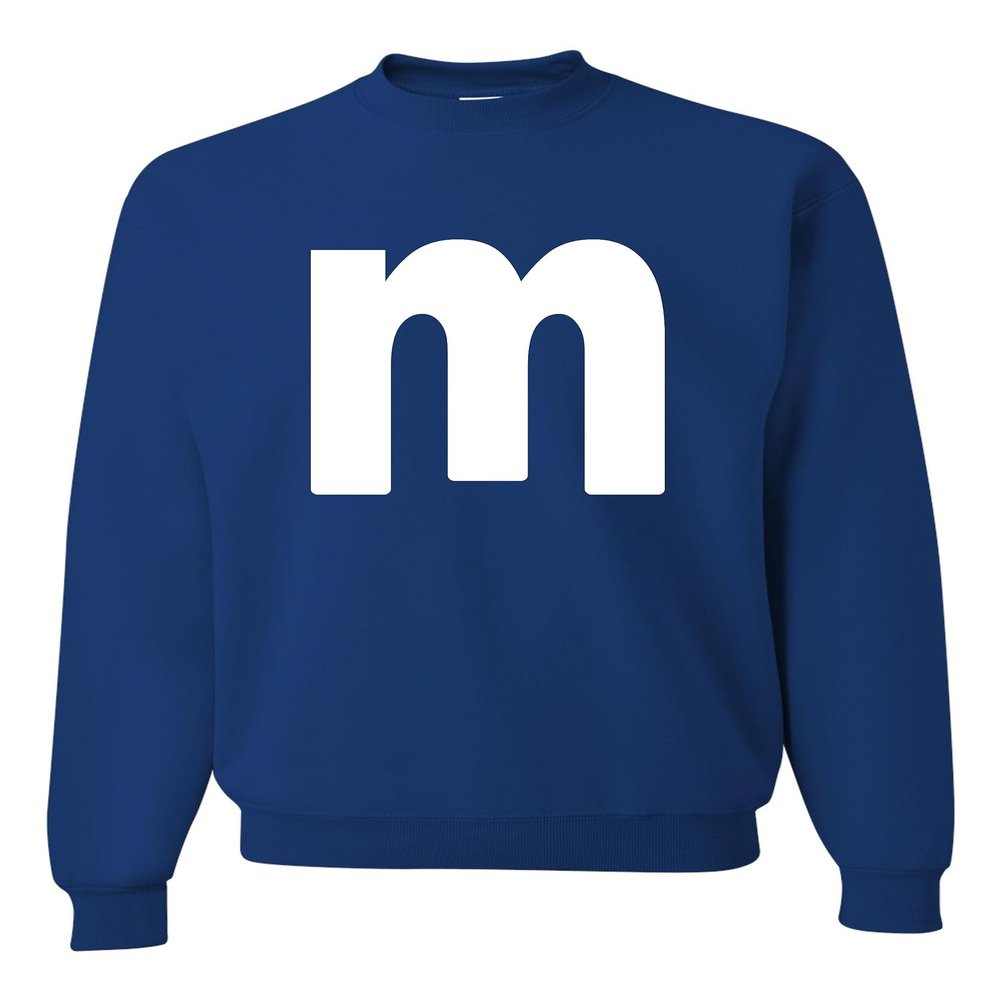 5X-Large Royal Mens Lowercase m Colorful Halloween Group Sweatshirt Crewneck