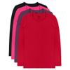 Brix Girls' Long Sleeve Tees - 100% Cotton Tagless 4 -Pack Crew Neck Super Soft Cotton T Shirts. (US, Age, 14 Years, 16 Years, Purple, Black, Red, Fuschia Pink) view 1