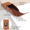 Women's Hard Glasses Case with Floral Embossing  Premium PU Leather with Soft Felt Lining, Magnetic Closure & Belt Clip  Stylish Eyewear Pouch for Sunglasses and Reading Glasses F5039BR view 3