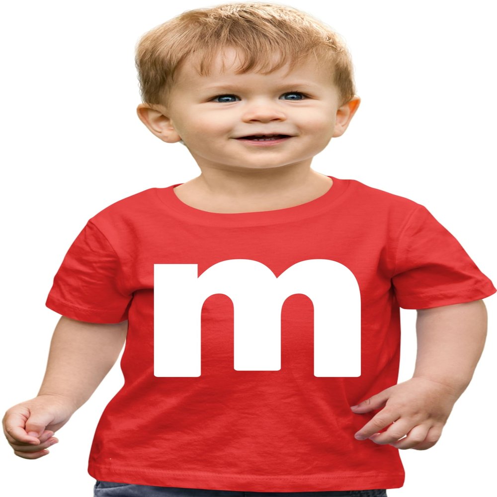 3T Red Toddler Lowercase m Colorful Halloween Group Toddler T-Shirt