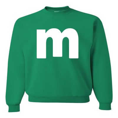 4X-Large Kelly Mens Lowercase m Colorful Halloween Group Sweatshirt Crewneck
