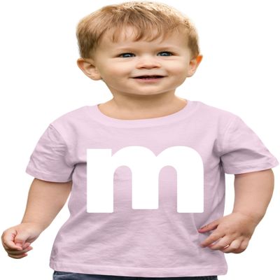 4T Light Pink Toddler Lowercase m Colorful Halloween Group Toddler T-Shirt
