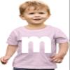 4T Light Pink Toddler Lowercase m Colorful Halloween Group Toddler T-Shirt view 1