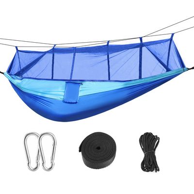 JHshop Blue Camping Hammock, Portable Hammocks, Portable Double Hammock with Net, 2 Person Hammock, for Outdoor Hiking Survival Travel,Hammock Tent for Outside