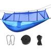 JHshop Blue Camping Hammock, Portable Hammocks, Portable Double Hammock with Net, 2 Person Hammock, for Outdoor Hiking Survival Travel,Hammock Tent for Outside view 1