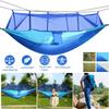 JHshop Blue Camping Hammock, Portable Hammocks, Portable Double Hammock with Net, 2 Person Hammock, for Outdoor Hiking Survival Travel,Hammock Tent for Outside view 2