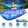 JHshop Blue Camping Hammock, Portable Hammocks, Portable Double Hammock with Net, 2 Person Hammock, for Outdoor Hiking Survival Travel,Hammock Tent for Outside view 4