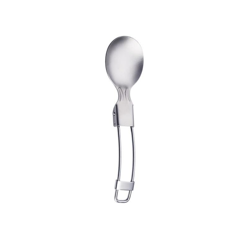 IGRIXLSD 1pc Pure Titanium Folding Spoon Fork Salad Spoon Outdoor Camping Household Tableware(1)