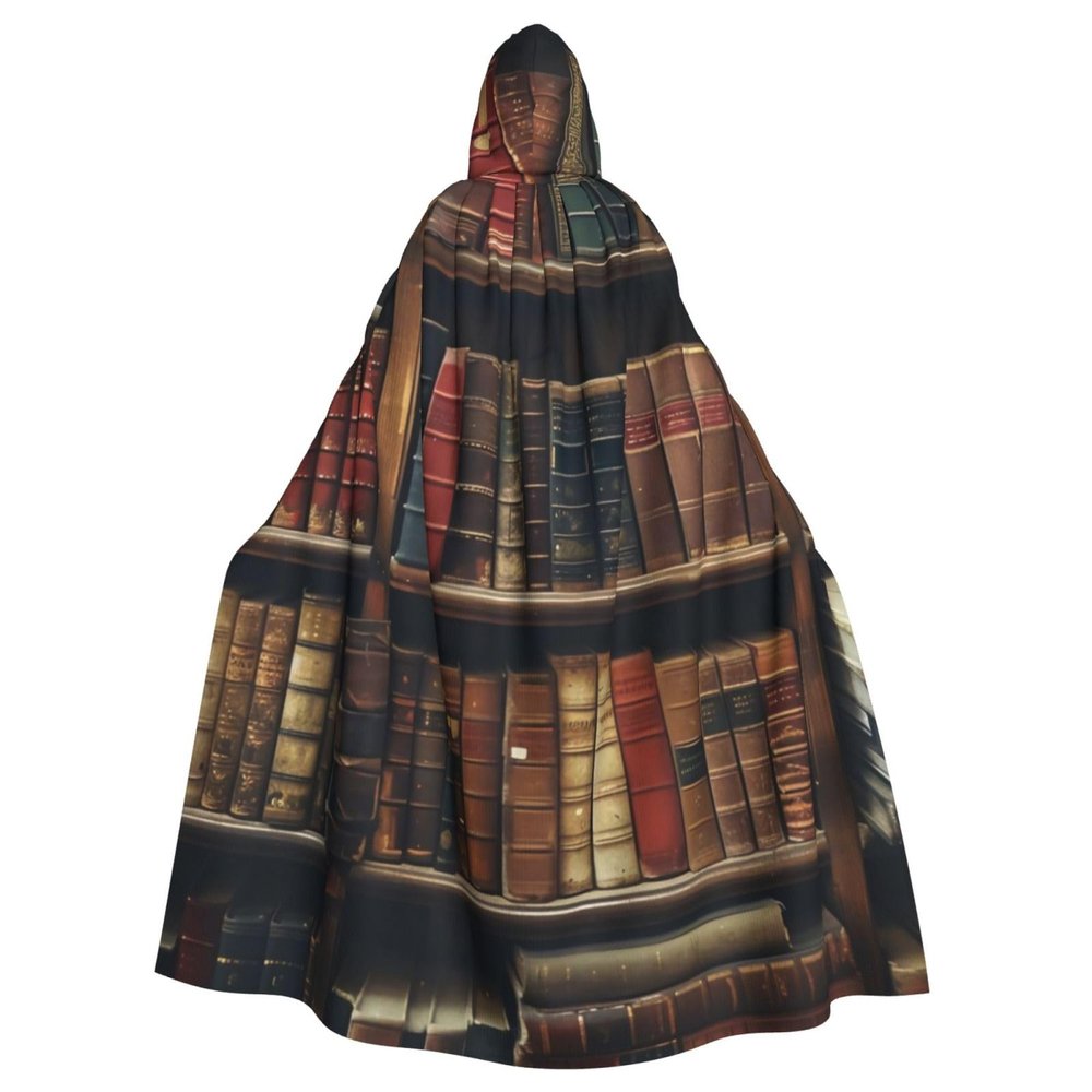 Jyckat Library Bookshelf Book - Cosplay Robe Costume Hooded Cloak, Halloween Cosplay Costume Robe Cloak Cape