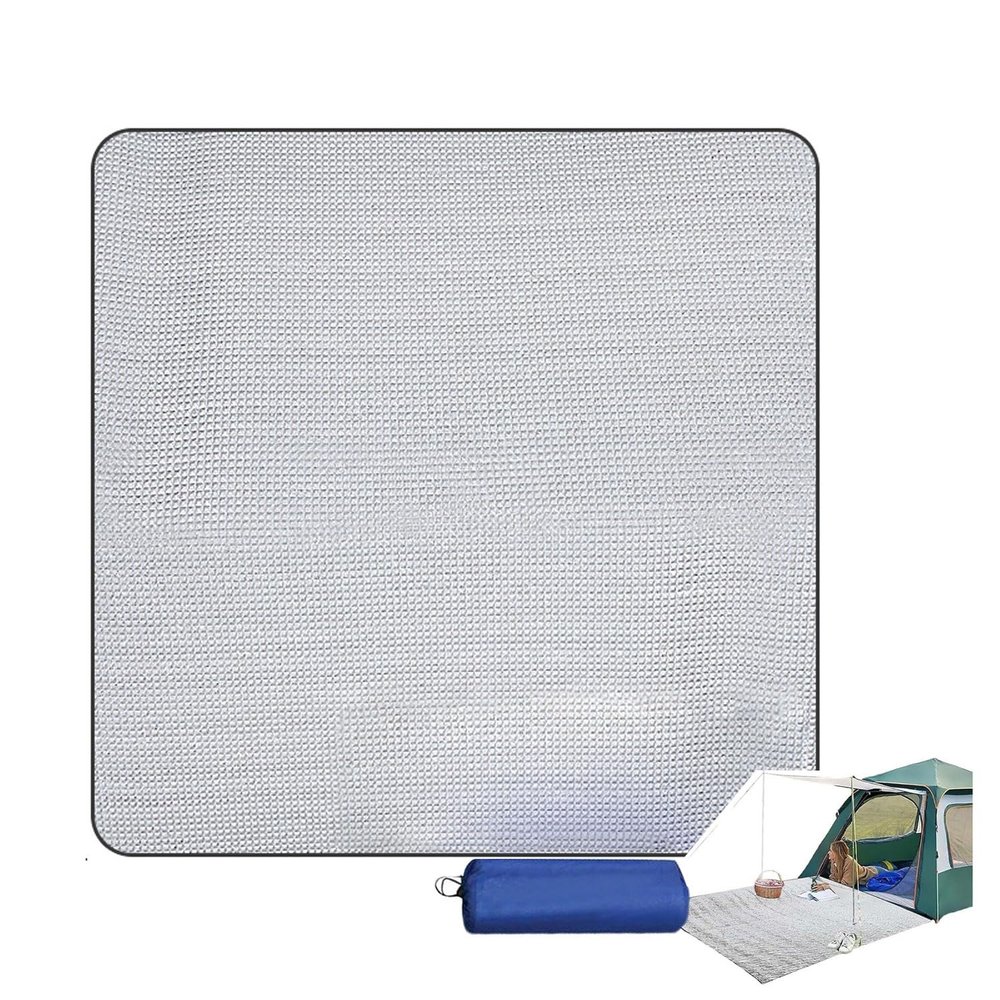 Aluminium Sleeping Mat, Foam Mats, Sleeping Mat for Camping, Insulated Blanket, 4mm Thick Foldable Tent Mat, Thermal Mat, Made of Aluminium Foil and EPE(3 x 2m)