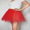 SUFEINI Women Adult Tutu Skirt 3-Layer Tulle Teens Princess Ballet Red Teens Halloween Tutu Skirt (US, Alpha, X-Large, Regular, Regular, A-red -1pcs) view 4