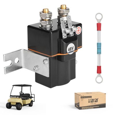 10L0L Golf Cart 48V Solenoid for Club Car DS 1995 Up & Precedent 2000-Up, 4 Terminals with Resistor Replace OEM 101908701 102774701 1014947